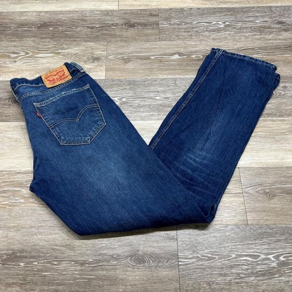 LEVI'S 514 Straight Leg Med Wash Blue Denim Jeans Men's Size W 36 L 36 - Picture 10 of 11